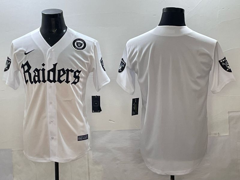 Men 2025 Oakland Raiders Blank white 6th generation Joint Name Nike Limited NFL Jersey style 04